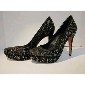 BCB MAXAZRIA BLACK SPARKLE GEMS Women Stiletto Heel Pumps, Size‎ 8 B #1244